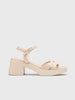 WONDERS WONDERS Women's Mid-Heel Sandal - D-1021 Beige
