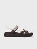 WONDERS WONDERS Women's Wedge Sandal - C-6552 Platinum/Off White