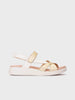 WONDERS WONDERS Women's Wedge Sandal - C-6552 Platinum/Off White